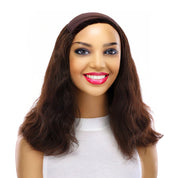 16" HatFall Wig Dark Brown Wavy