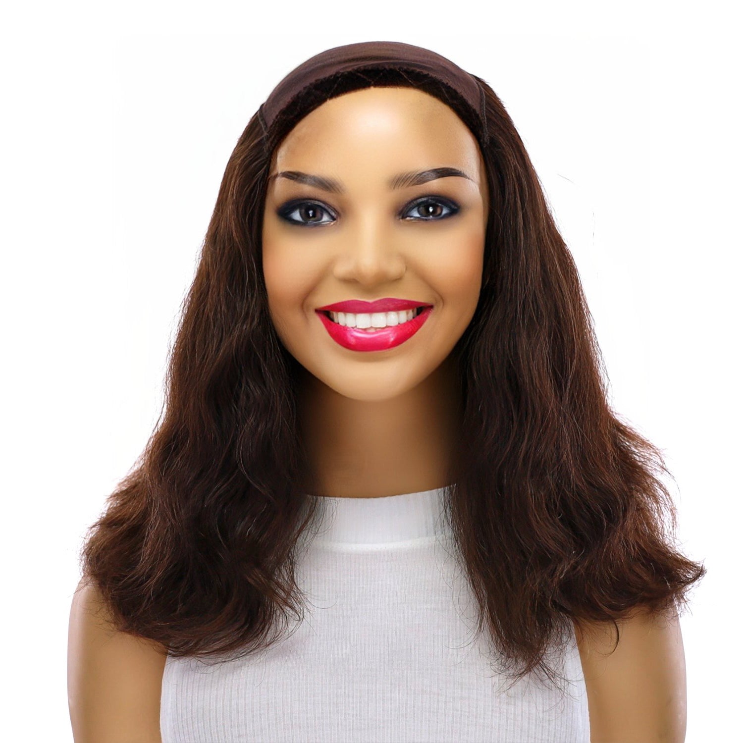 16" HatFall Wig Dark Brown Wavy