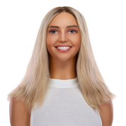 16" Ponytail Silk Part Wig Platinum Blonde Wavy