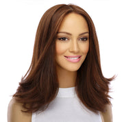 16" Ponytail Silk Part Wig Auburn
