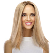 16" Ponytail Silk Part Wig Golden Blonde