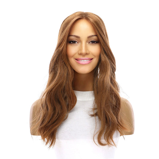 18" Emerald Silk Top Topper Strawberry Blonde Wavy