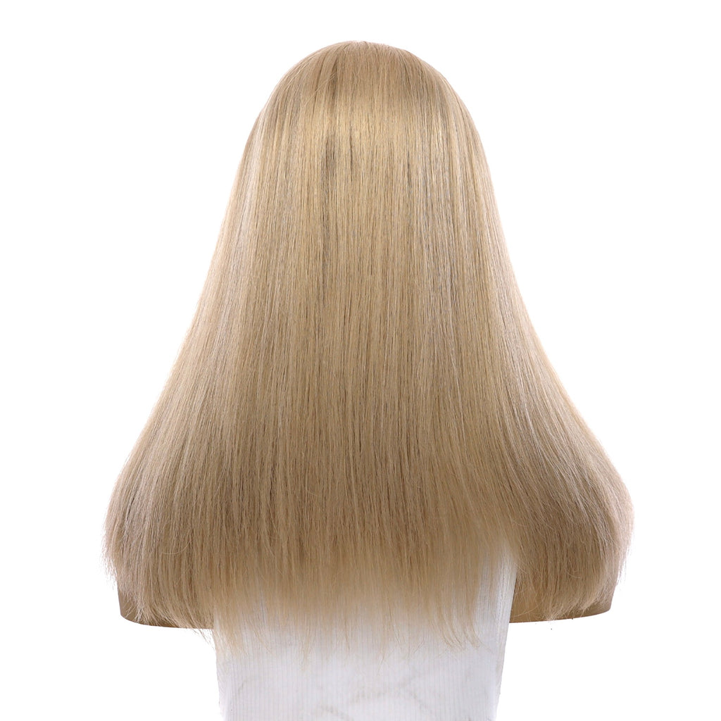 18" Princess Silk Top Wig Platinum Blonde w/ No Rooting