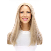 18" Princess Silk Top Wig Platinum Blonde w/ No Rooting