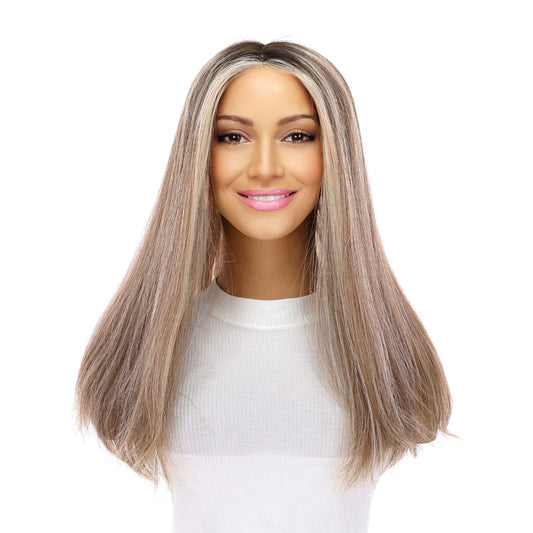 18" Topaz Lace Top Topper Ashy Blonde w/ Highlights