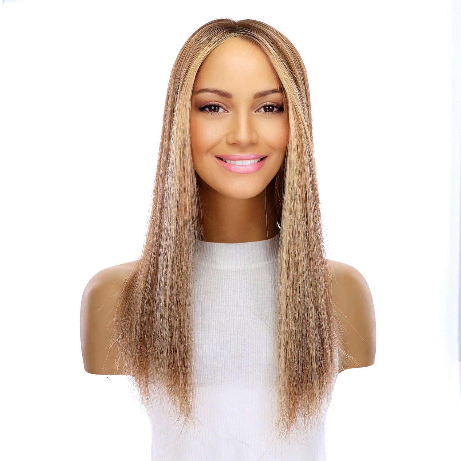 18" Topaz Lace Top Topper Medium Blonde w/ Highlights