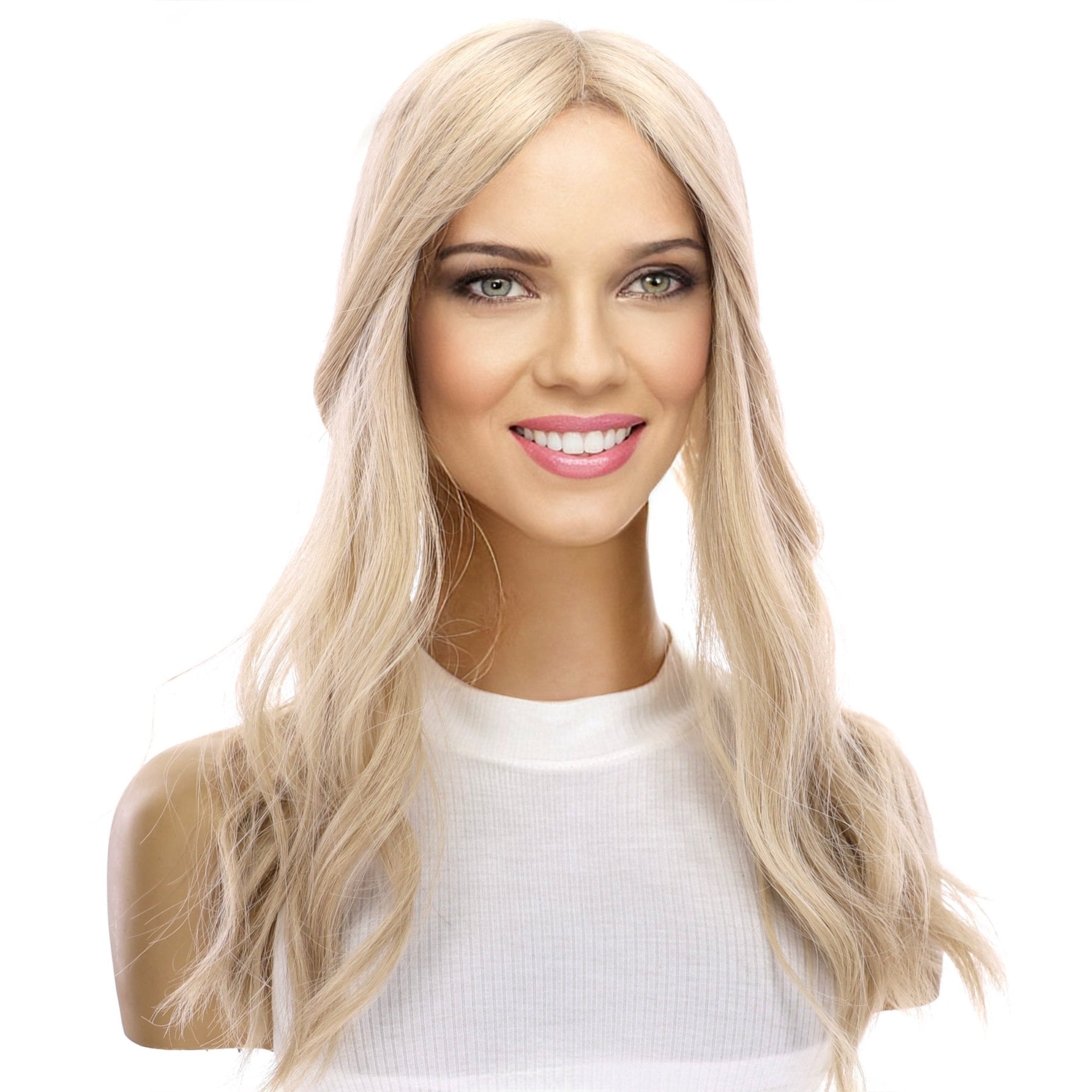 18" Topaz Lace Top Topper Beige Blonde w/ No Rooting