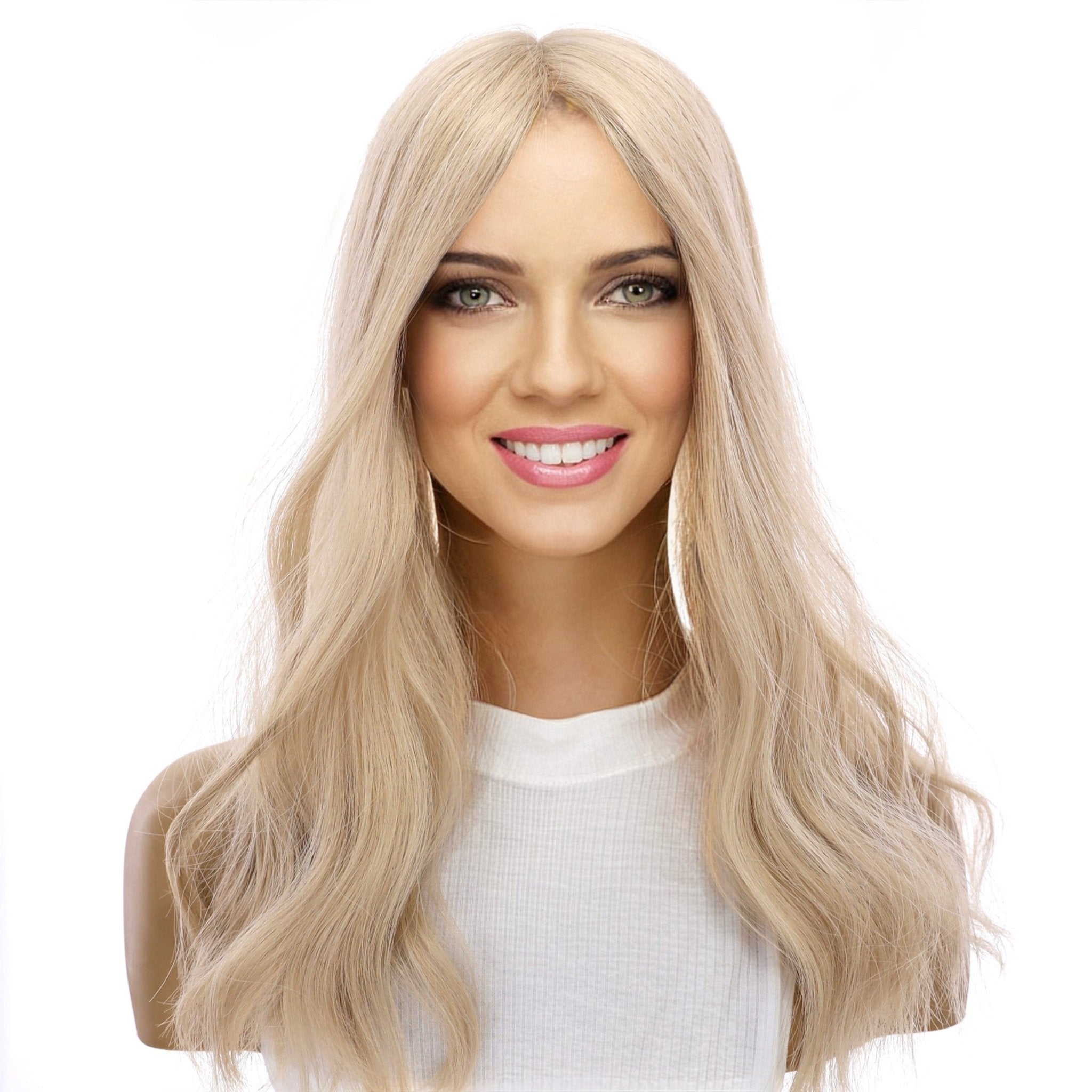 18" Topaz Lace Top Topper Beige Blonde w/ No Rooting