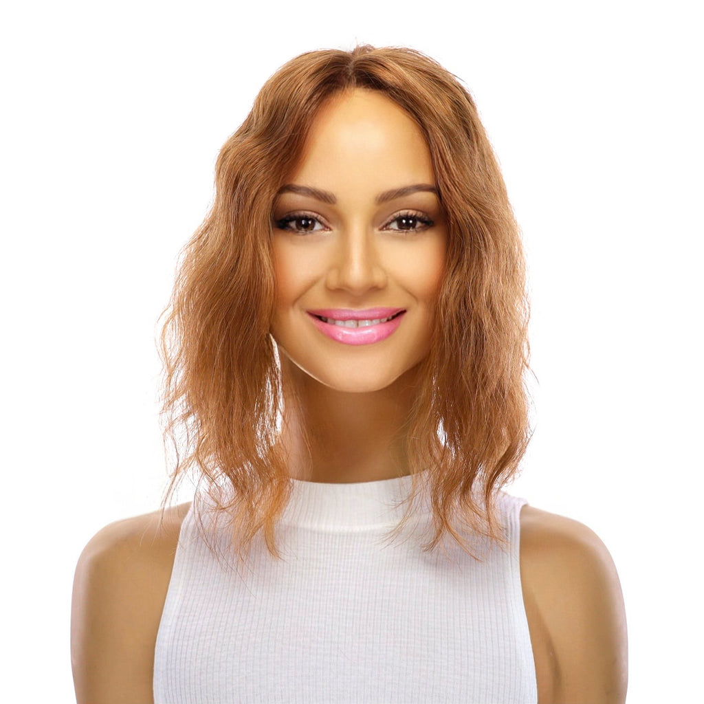 14" Topaz Lace Top Topper Strawberry Blonde Wavy