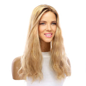 18" Topaz Lace Top Topper Golden Blonde Wavy