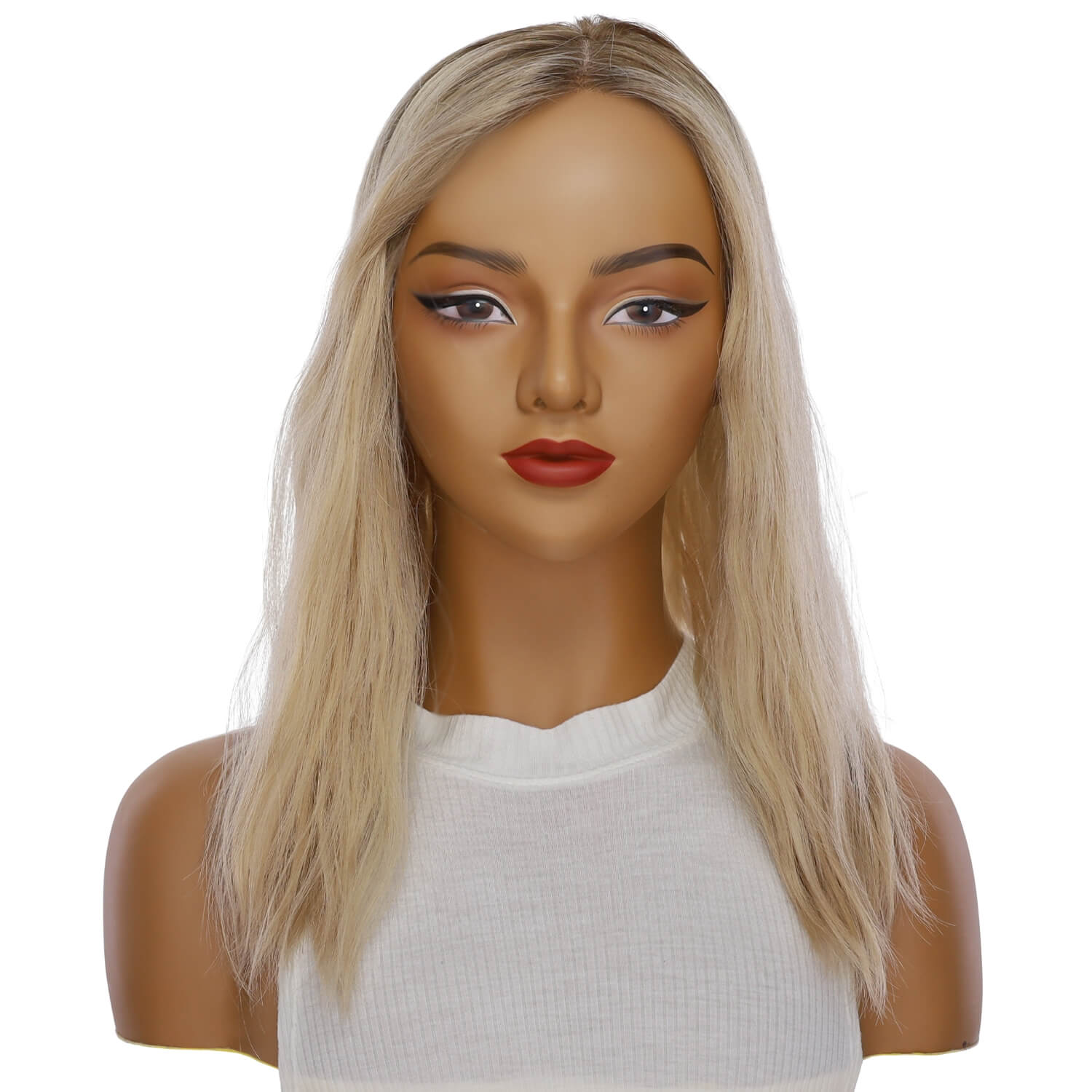 18" Princess Silk Top Wig Beige Blonde Wavy