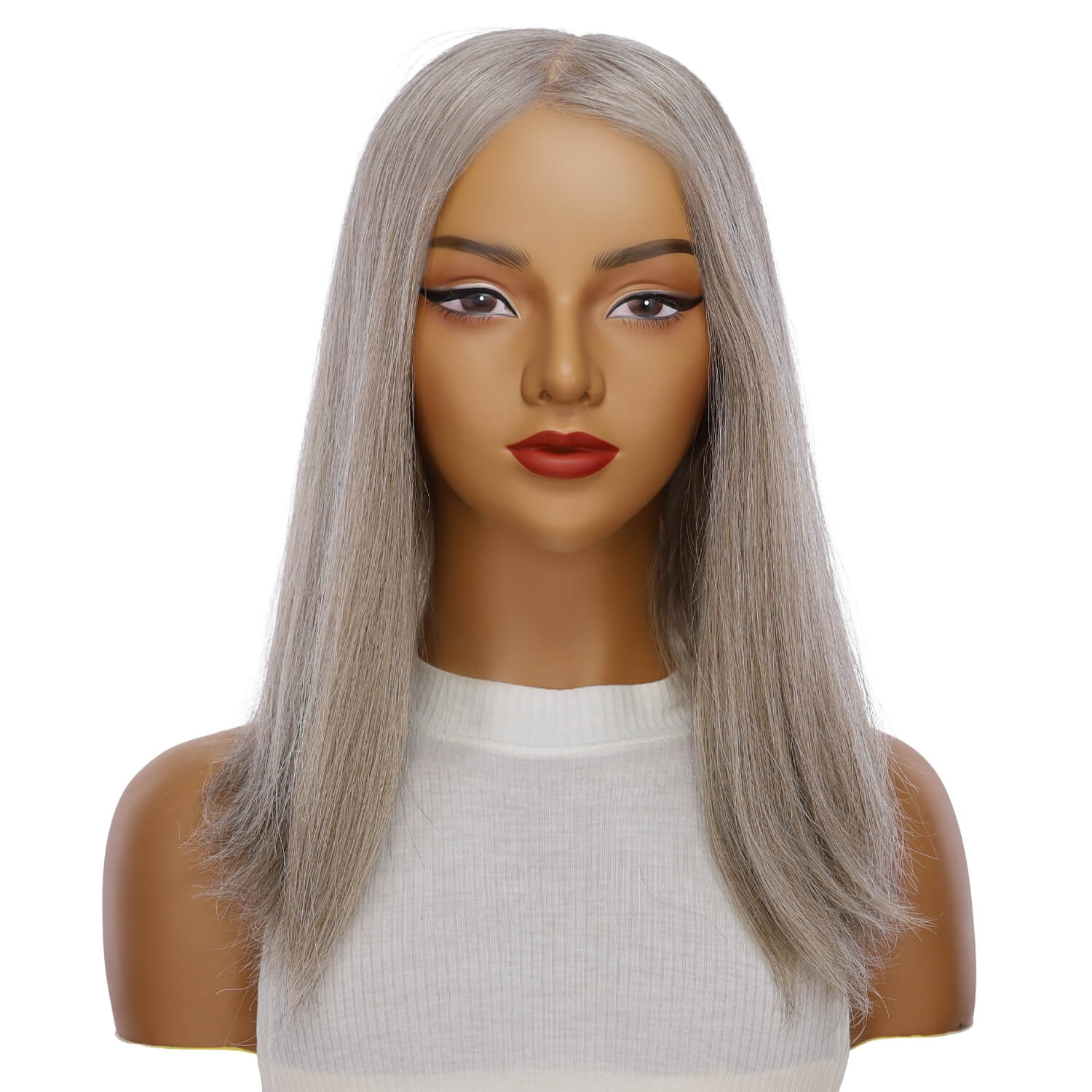 18" Princess Silk Top Wig Champagne Grey