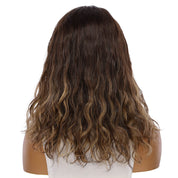 18" Princess Silk Top Wig Dark Brown Balayage Wavy