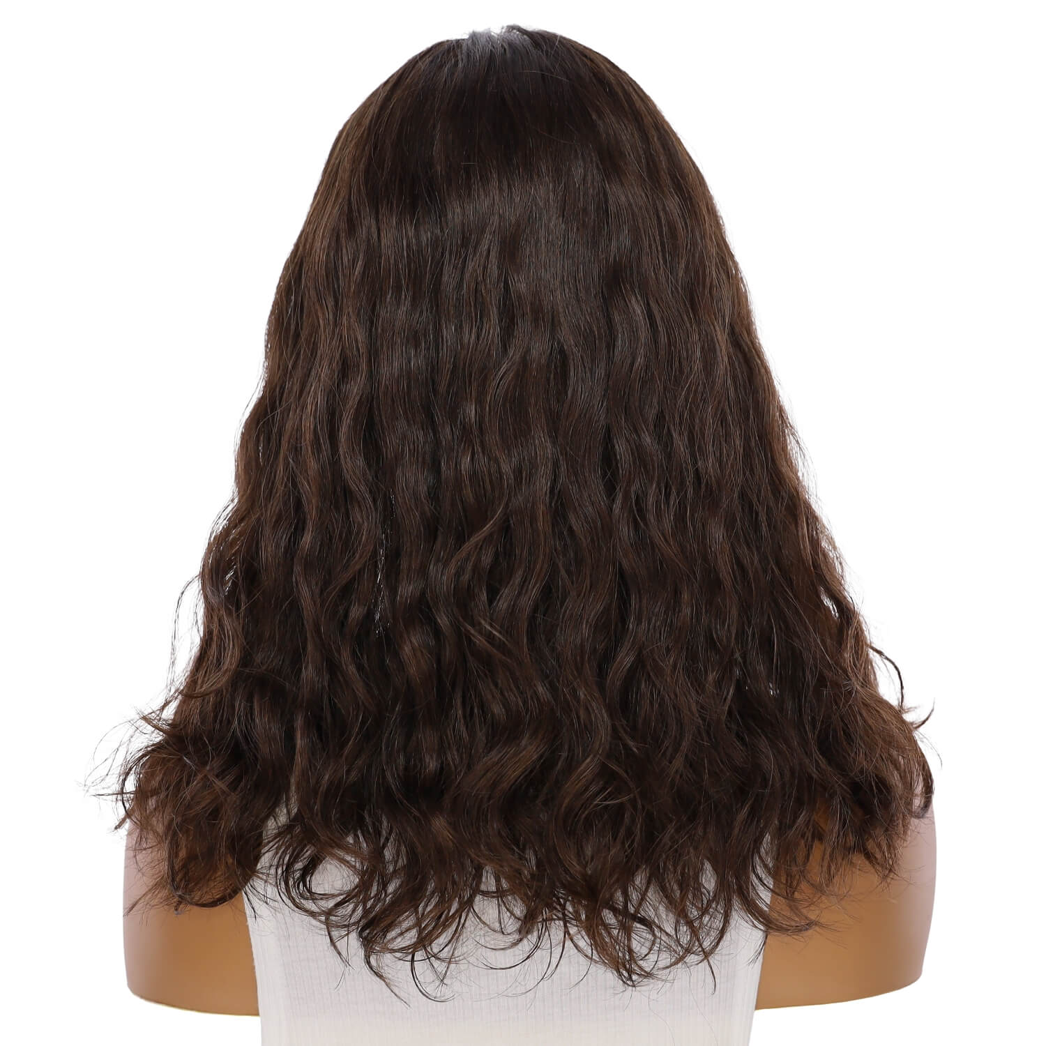 18" Princess Silk Top Wig Dark Brown Wavy