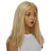 18" Princess Silk Top Wig Golden Blonde w/ No Rooting Wavy