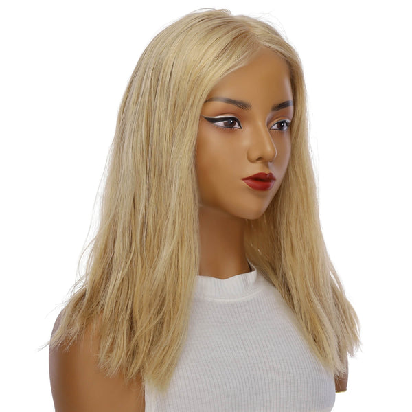 18" Princess Silk Top Wig Golden Blonde w/ No Rooting Wavy