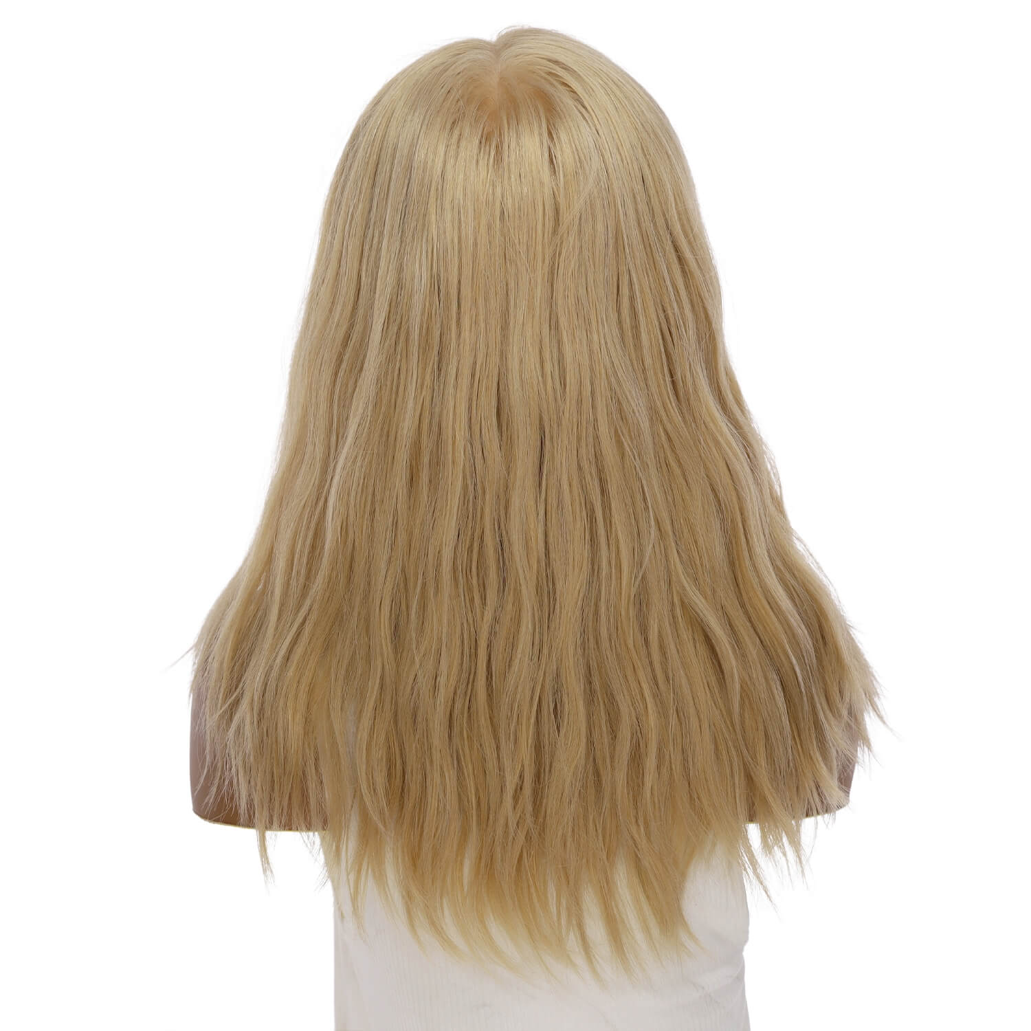 18" Princess Silk Top Wig Golden Blonde w/ No Rooting Wavy