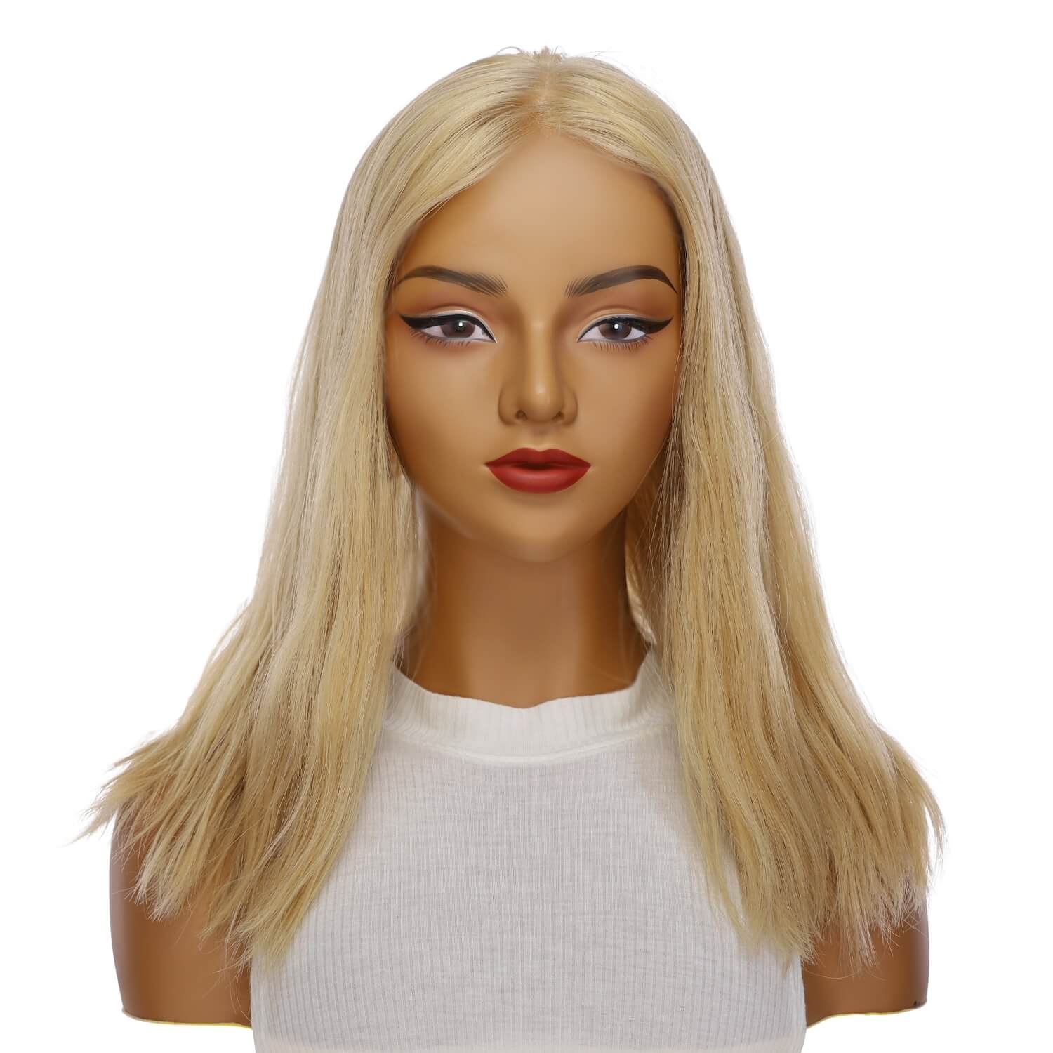 18" Princess Silk Top Wig Golden Blonde w/ No Rooting Wavy