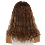18" Princess Silk Top Wig Medium Brown Balayage Wavy