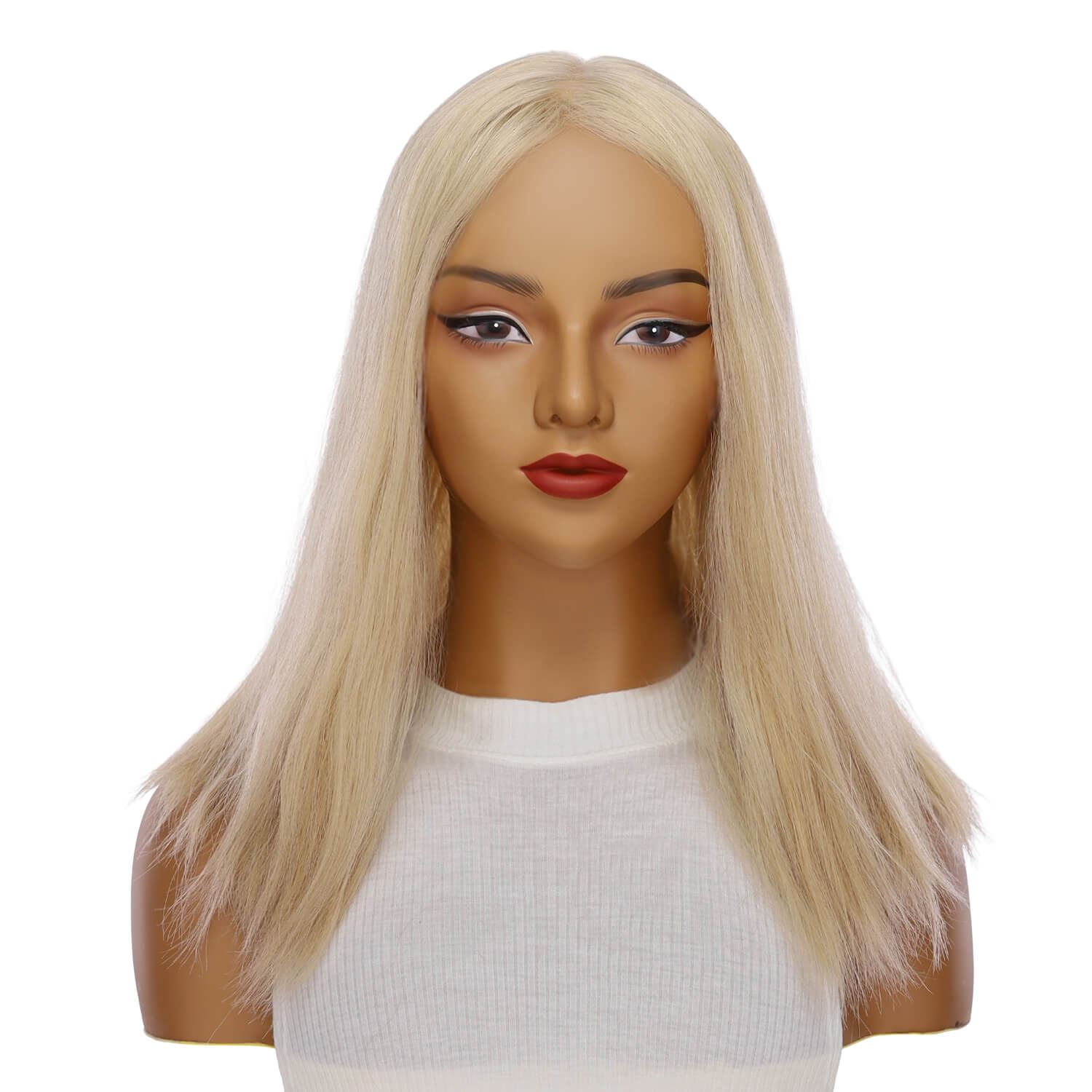 18" Princess Silk Top Wig Beige Blonde w/ No Rooting Wavy