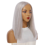 18" Princess Silk Top Wig Snow Grey
