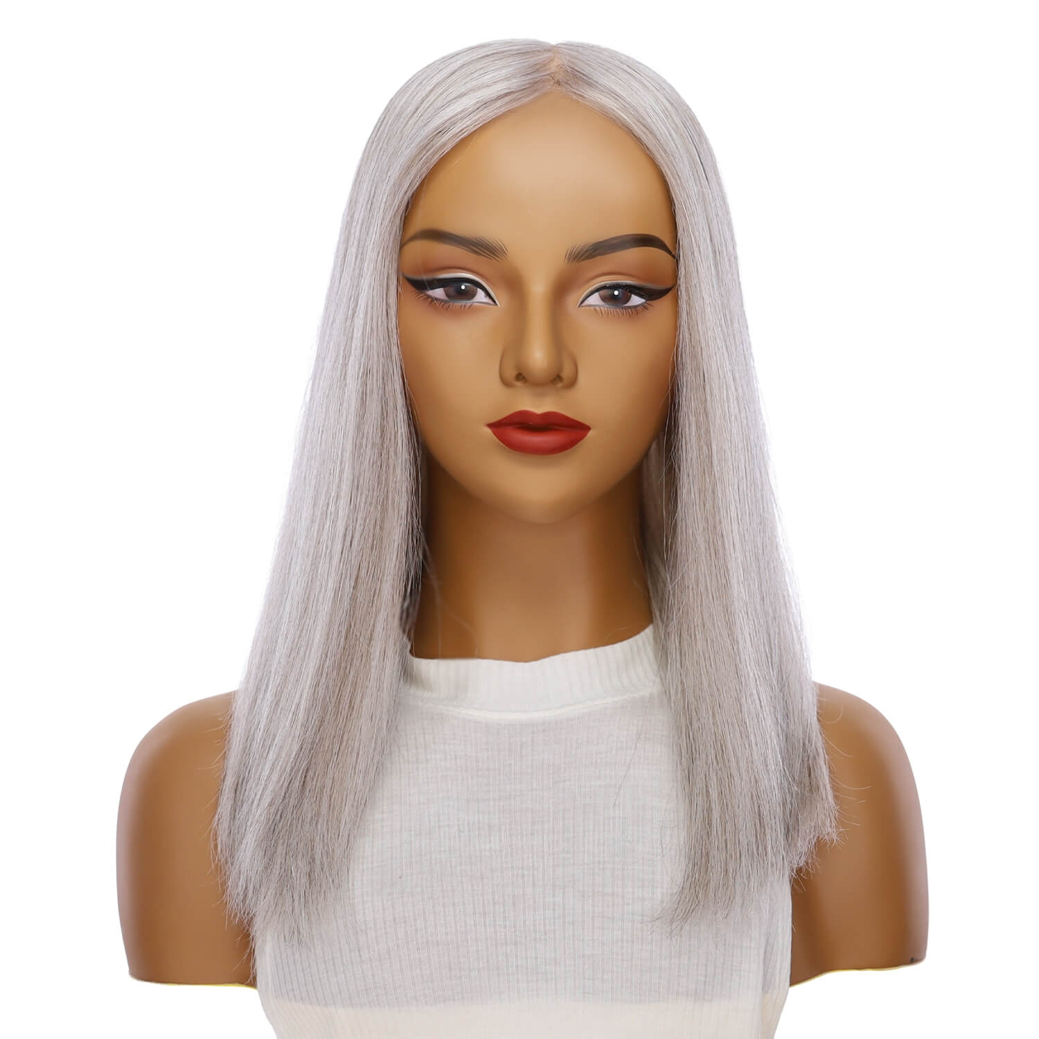 18" Princess Silk Top Wig Snow Grey