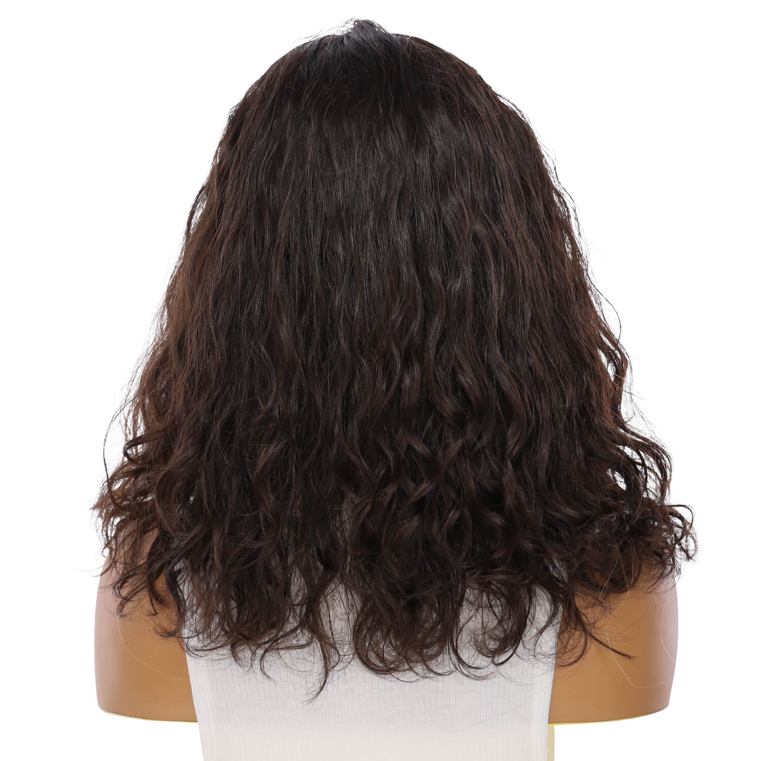 18" Princess Silk Top Wig Soft Black Wavy