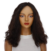 18" Princess Silk Top Wig Soft Black Wavy