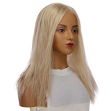 18" Topaz Lace Top Topper Beige Blonde w/ No Rooting Wavy