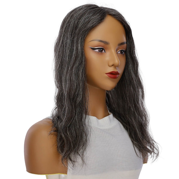 18" Topaz Lace Top Topper Grey B (More Grey) Wavy