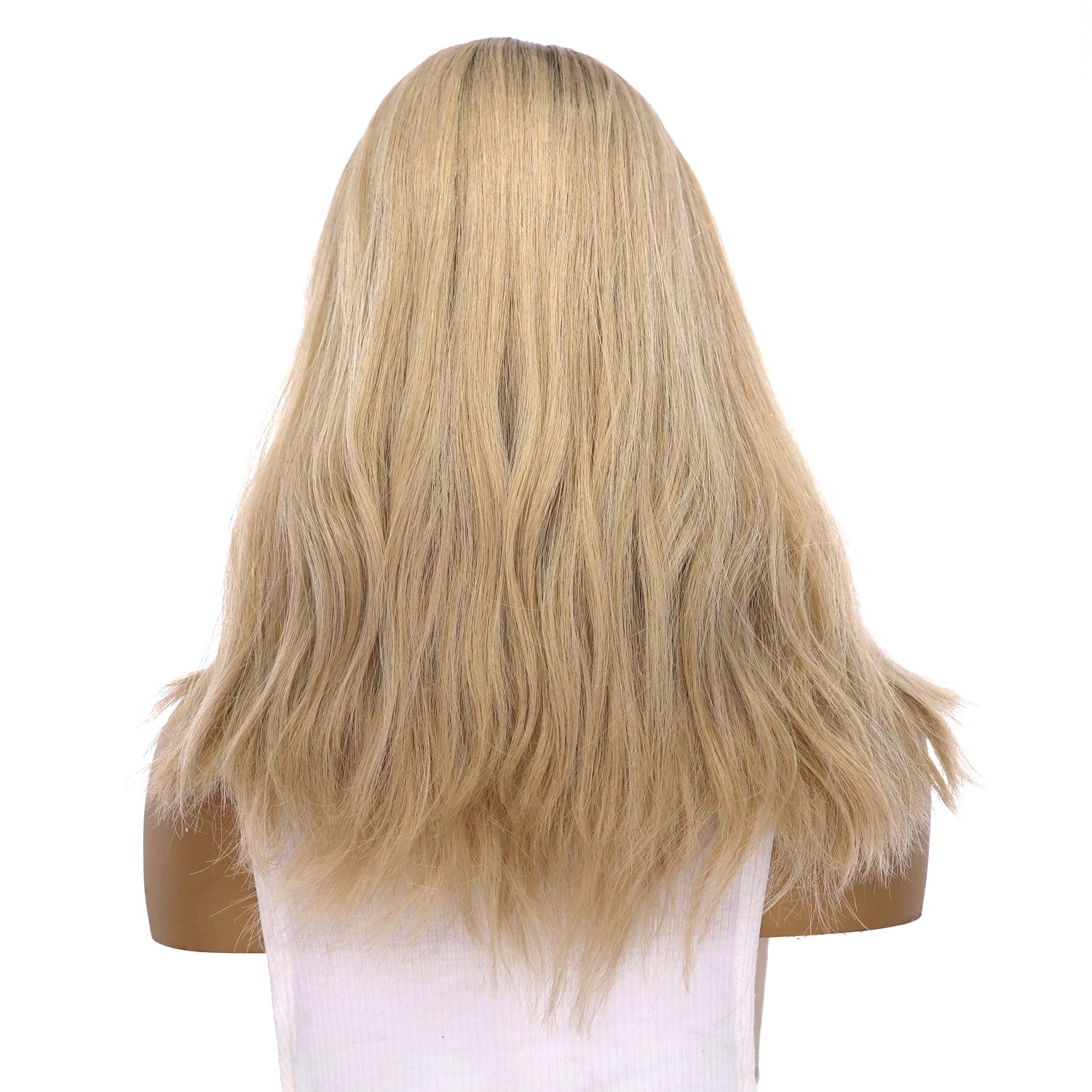 18" Princess Silk Top Wig Platinum Blonde Wavy