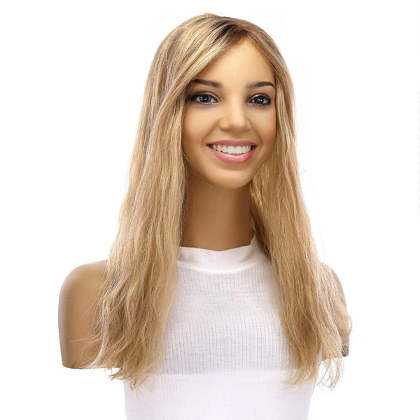 18" Topaz Lace Top Topper Ash Blonde Wavy