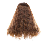 18" Emerald Silk Top Topper Medium Brown Balayage Wavy