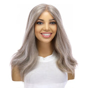 18" Princess Silk Top Wig Champagne Grey