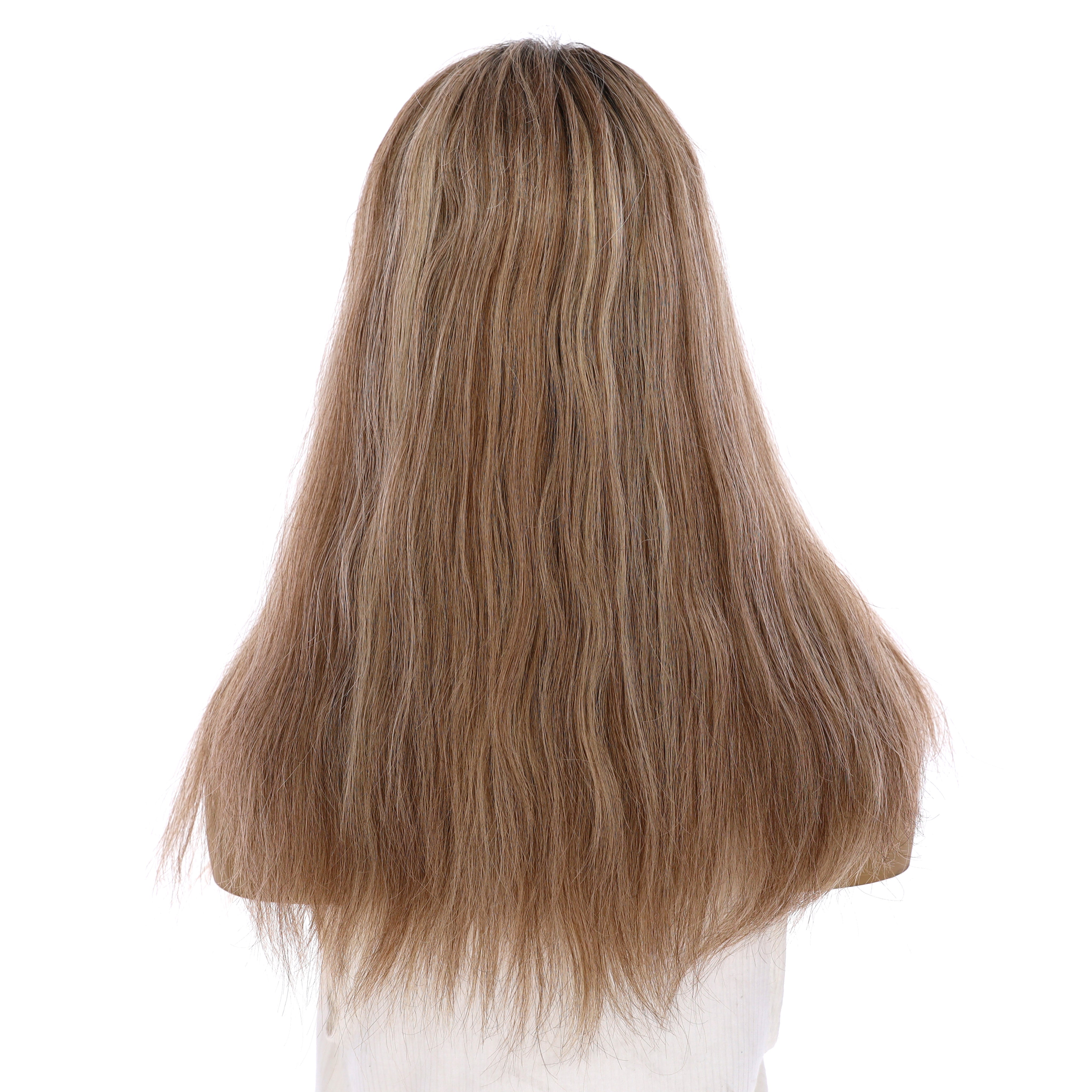 18" Topaz Lace Top Topper Ashy Blonde w/ Highlights Slightly Wavy