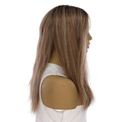 18" Topaz Lace Top Topper Ashy Blonde w/ Highlights Slightly Wavy