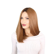 19" Nicole Silk Top Wig Copper w/ Rooting