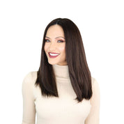 19" Nicole Silk Top Wig Dark Brown w/ Rooting