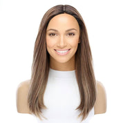 19" Nicole Silk Top Wig Light Brown Babylight w/ Rooting