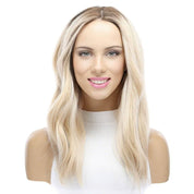 19" Nicole Silk Top Wig Platinum Blonde w/ Rooting