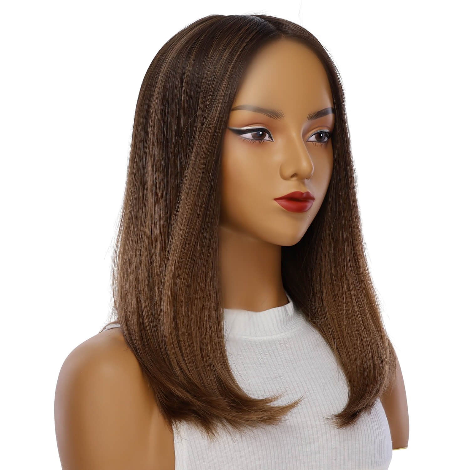 19" Nicole Silk Top Wig Dark Brown Ombre
