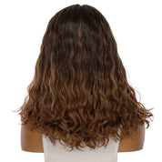 19" Nicole Silk Top Wig Dark Brown Ombre Wavy