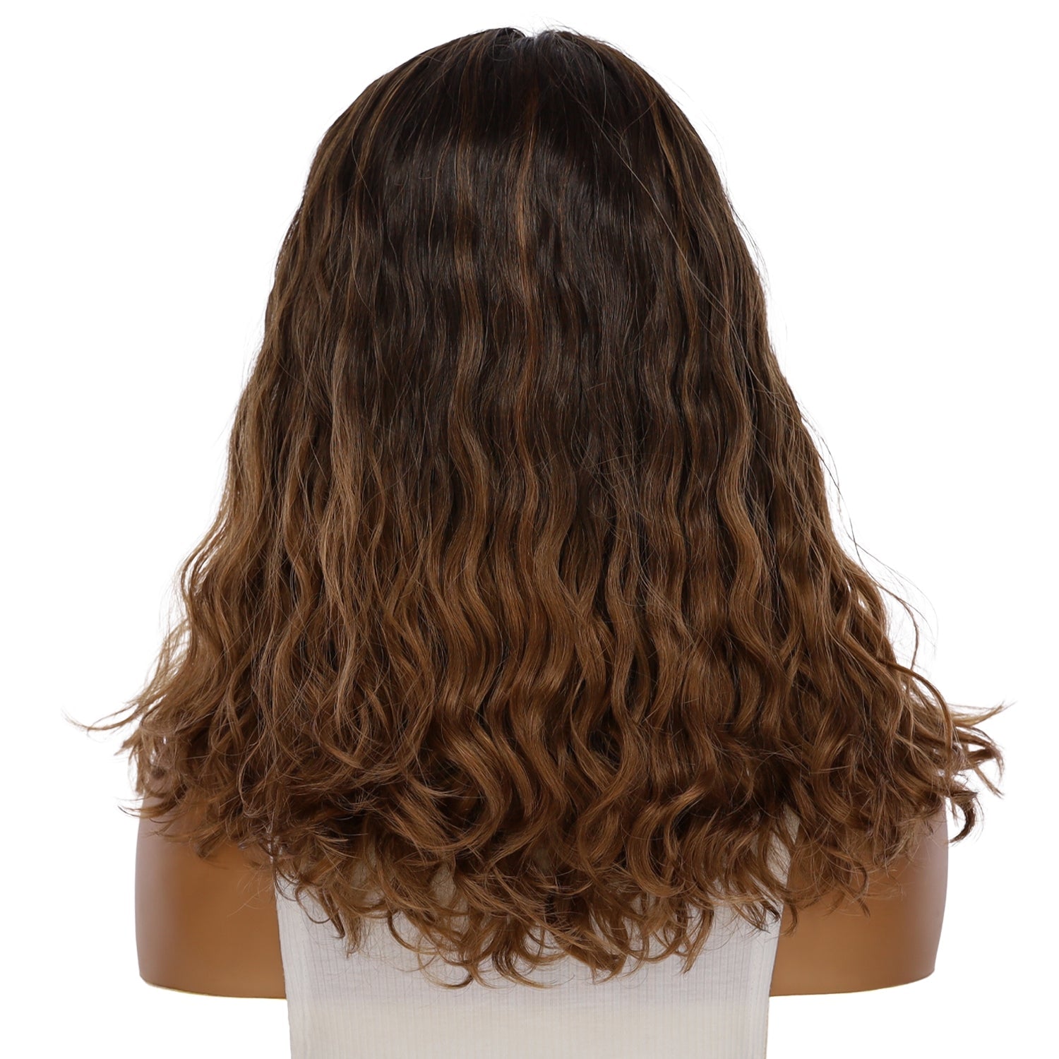 19" Nicole Silk Top Wig Dark Brown Ombre Wavy