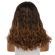 19" Nicole Silk Top Wig Dark Brown Ombre Wavy