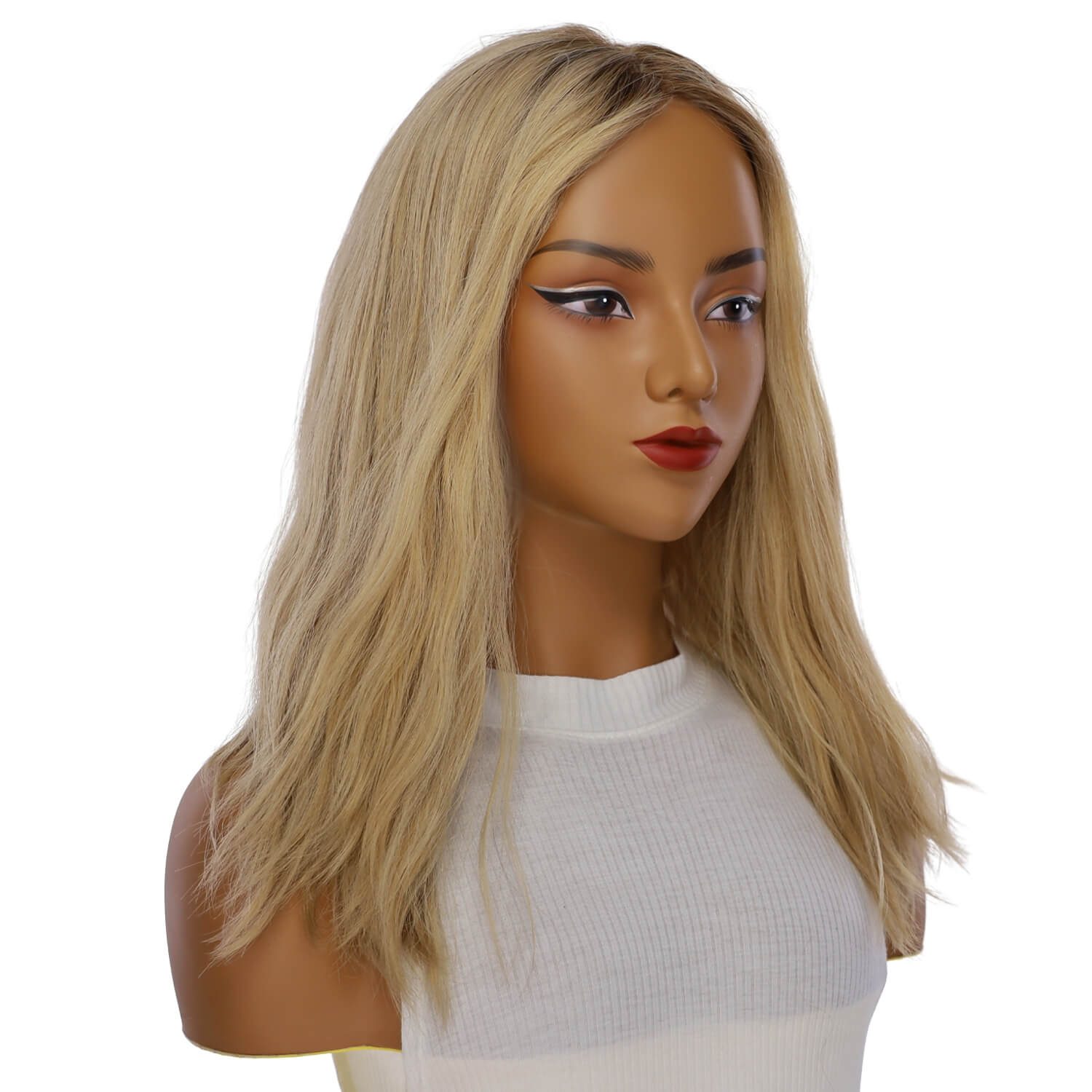 19" Nicole Silk Top Wig Golden Blonde Wavy