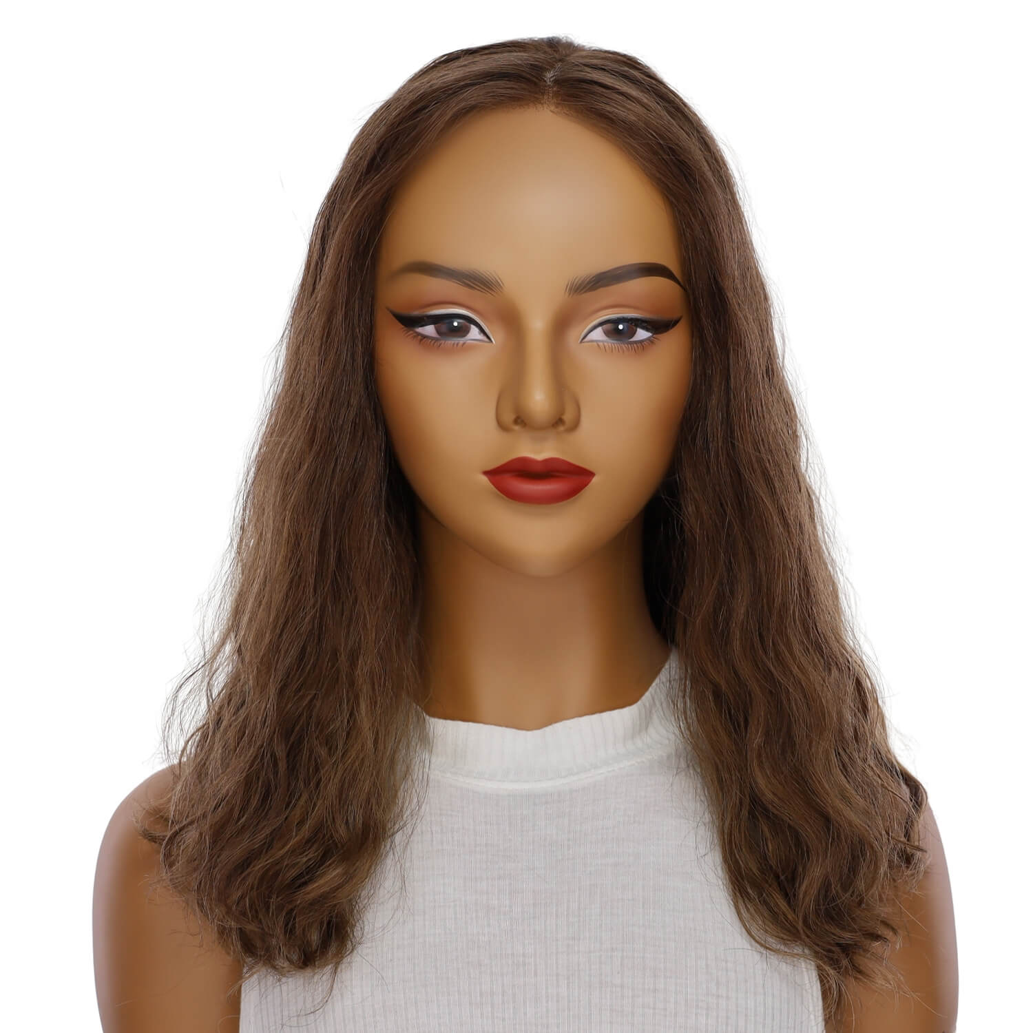 19" Nicole Silk Top Wig Medium Brown Babylight Wavy