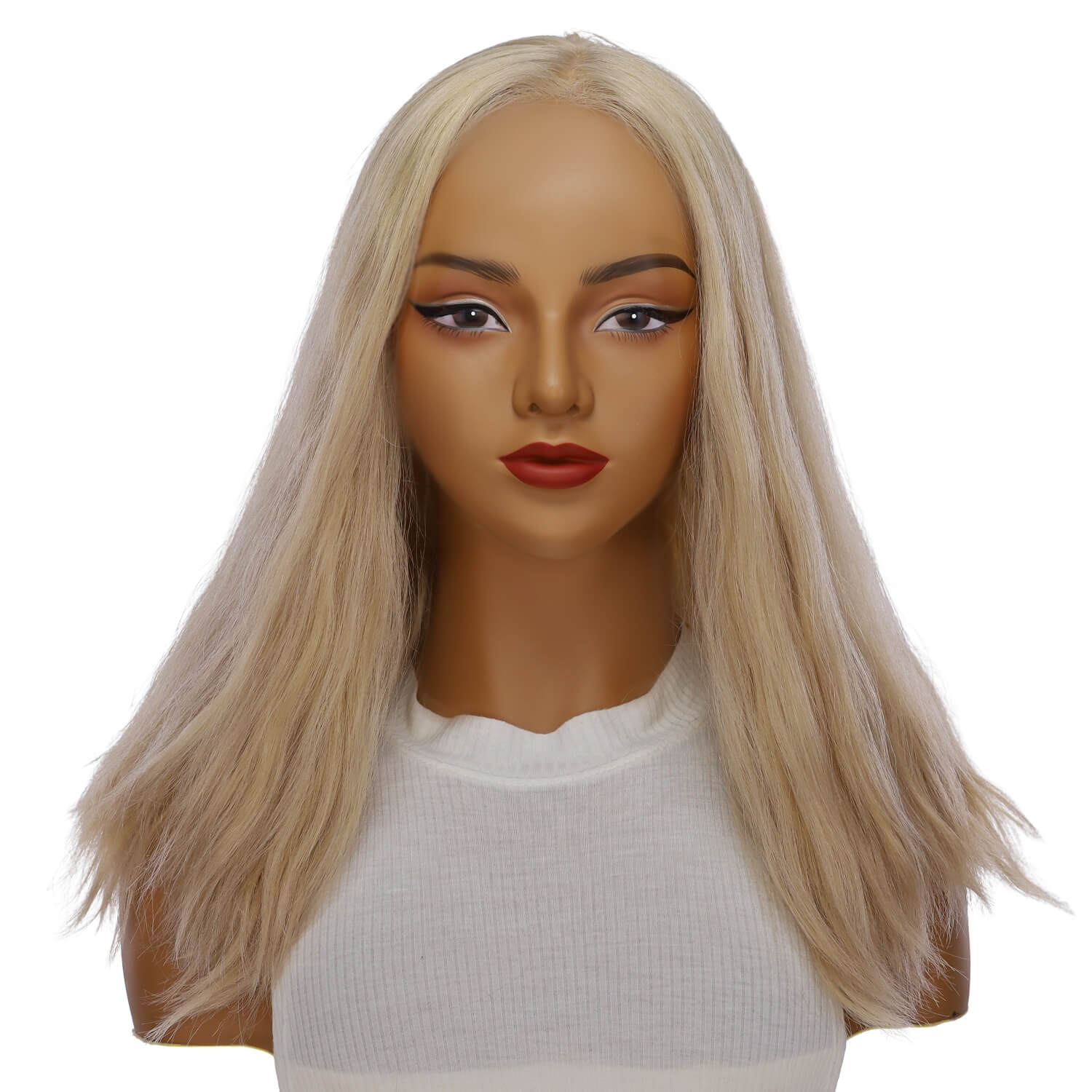 19" Nicole Silk Top Wig Beige Blonde w/ No Rooting Wavy