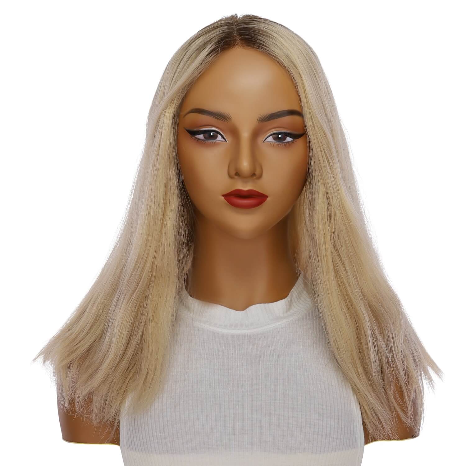 19" Nicole Silk Top Wig Beige Blonde Wavy