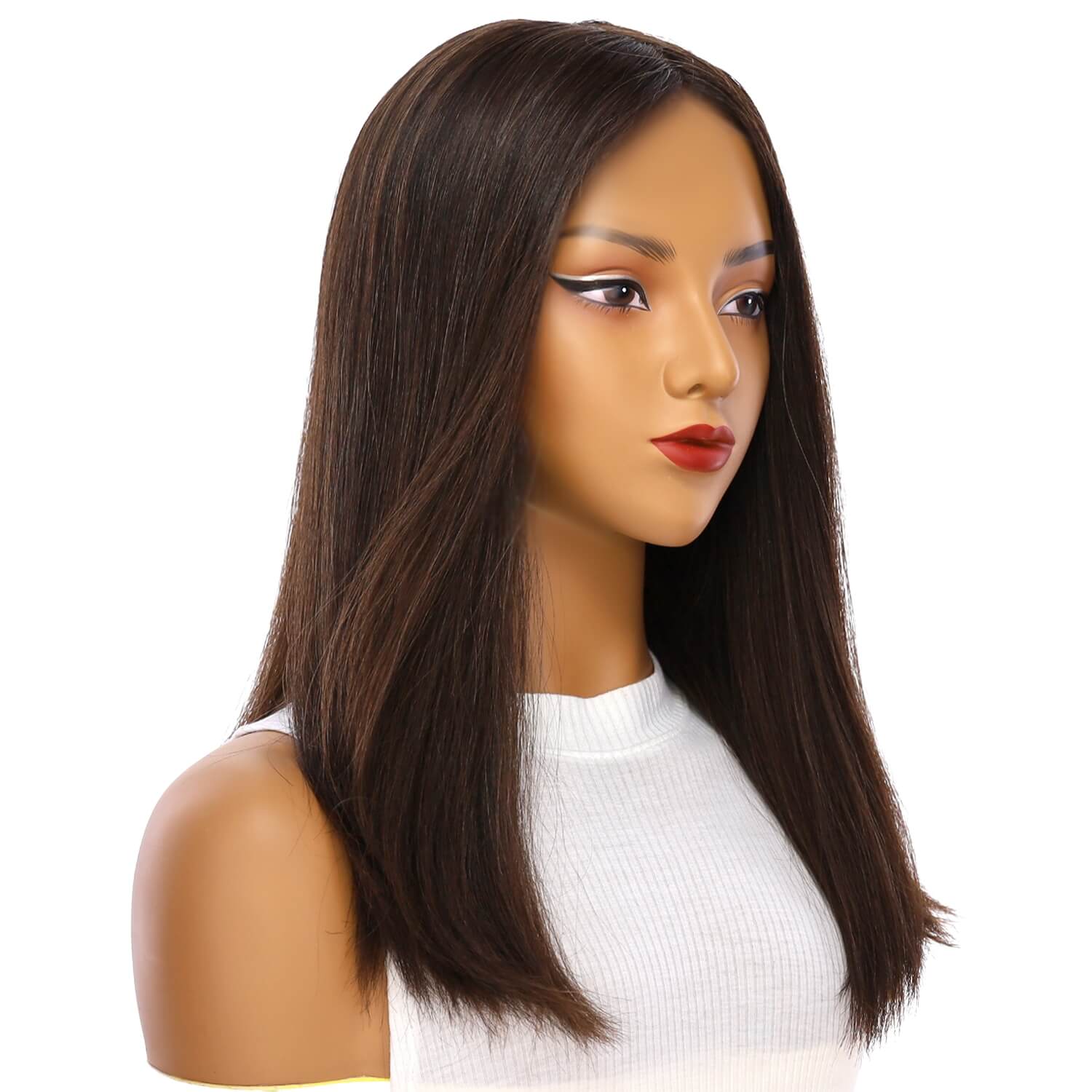 19" Nicole Silk Top Wig Dark Brown