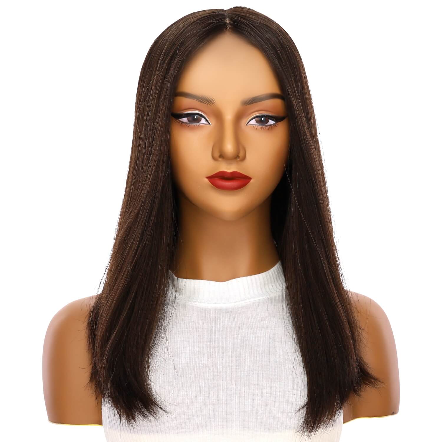 19" Nicole Silk Top Wig Dark Brown